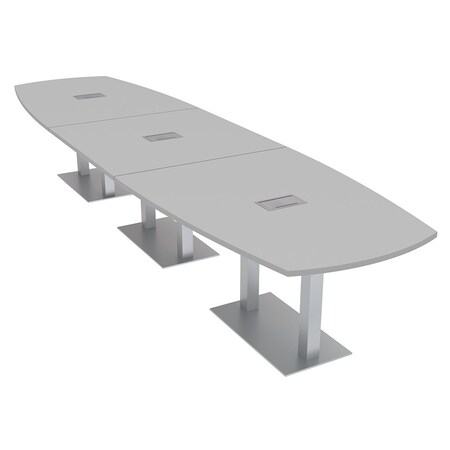 Skutchi Designs 45 in W, 166 in L, 29 in H, Engineered Wood Top, Grey HAR-ABOT-46X168-DOU-ELEC-XD01